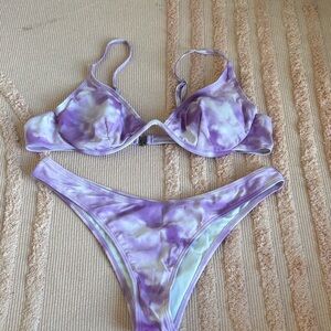 Purple Tie-Dye Bikini Set